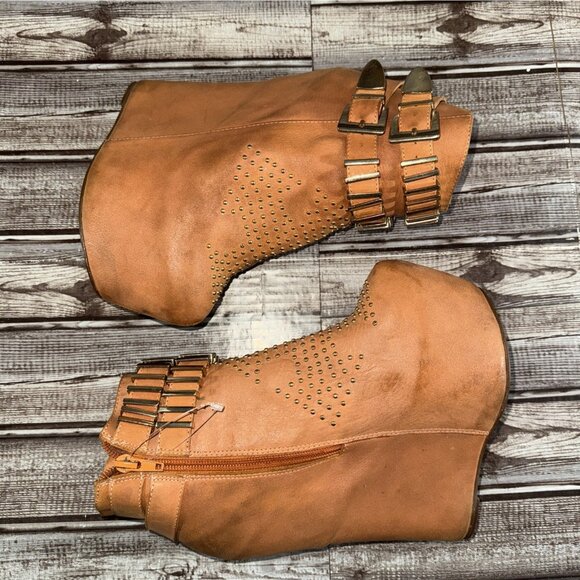 Jeffrey Campbell Dollywood Hidden Wedge Boots Color Orange Size 7.5 M - Picture 4 of 8